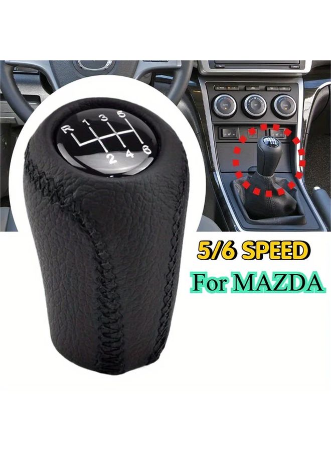 Stitched Leather 6 Speed Manual Gear Shift Knob For Mazda 3 5 6 CX7 MX5 NC - Image 5